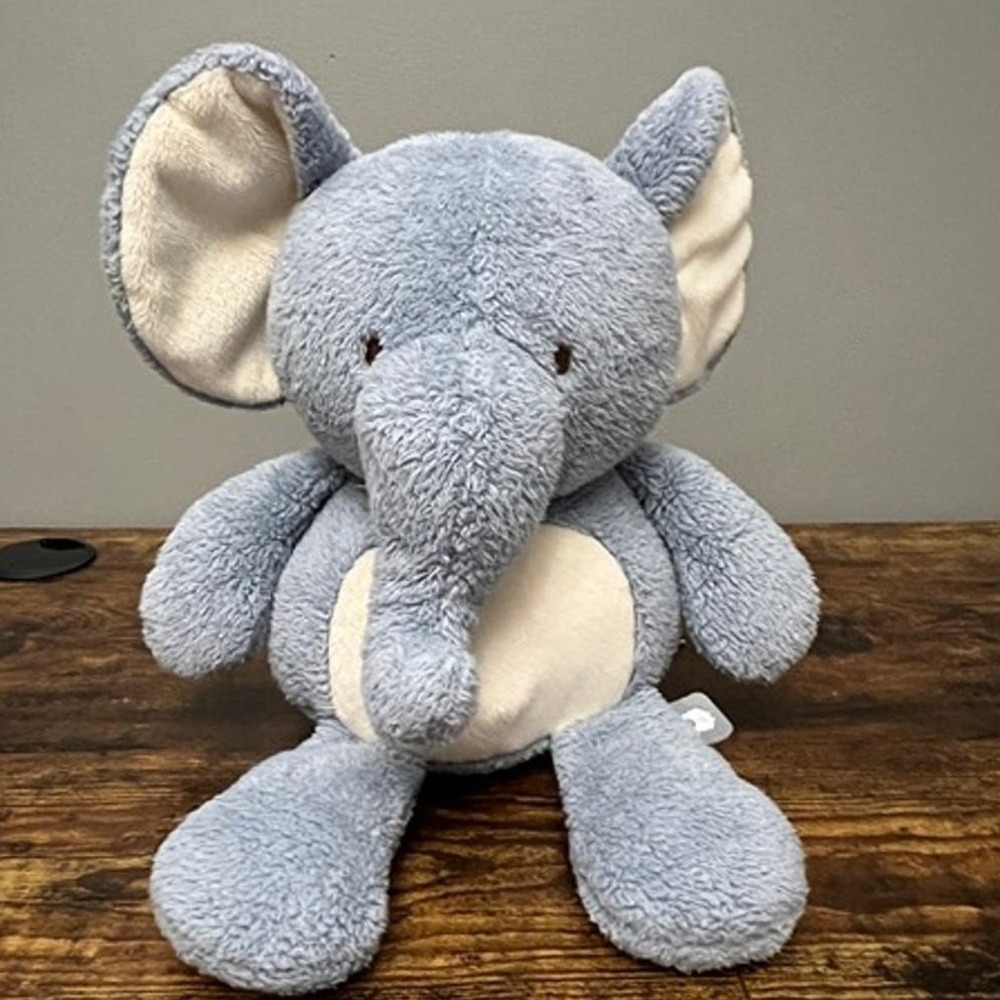 Lambs & Ivy Signature Blue Elephant Plush Stuffed Animal Sherpa Nursery Toy